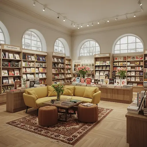 Интерьер книжного магазина Мир Книг